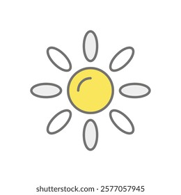 Sun icon vector stock illustration