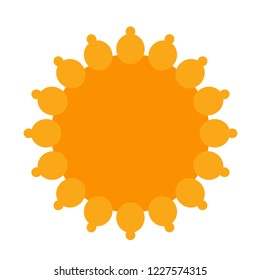 sun icon vector, summer design sunny weather, flower