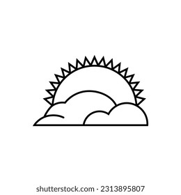 Sun-Icon-Vektorgrafik. Sommerstromschild. Wettersymbol oder -logo.