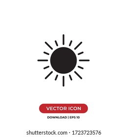 Sun icon vector. Summer sign