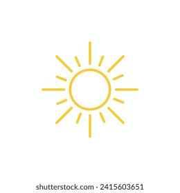 Vector de icono Sun. Símbolo de verano para el diseño de sitios web, botón web, aplicación móvil.