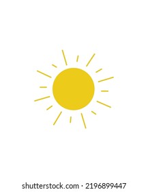 Sun icon vector - sunny day weather symbol isolated on white background 
