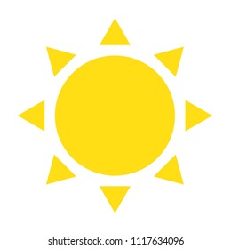 sun icon vector, sunny weather forecast icon vector