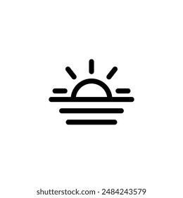 Vector de iconos de Sun. Icono Atardecer. Icono de Amanecer. Día.
