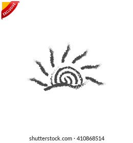 sun icon, vector  sunset symbol, isolated sun sign