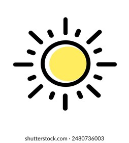 Vector de iconos de Sun. La categoría de Clima. verano, luz solar.