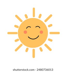 Sun icon vector. The Weather category. summer, sunlight.