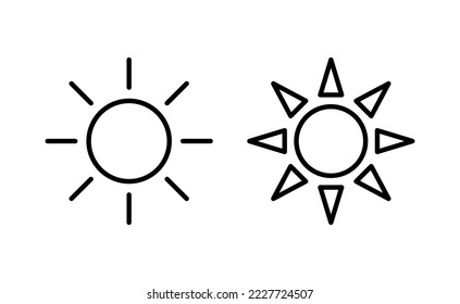 Sun icon vector for web and mobile app. Brightness sign and symbol.