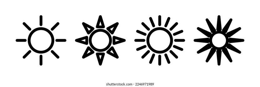 Sun icon vector for web and mobile app. Brightness sign and symbol.