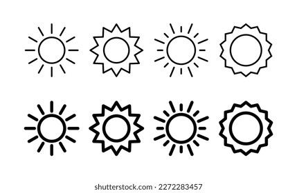 Sun icon vector for web and mobile app. Brightness sign and symbol.
