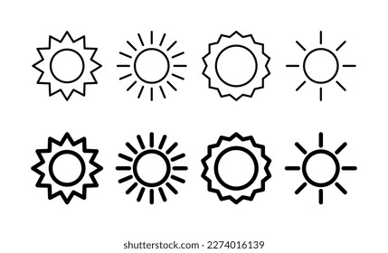 Sun icon vector for web and mobile app. Brightness sign and symbol.