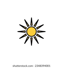 Sun icon vector for web and mobile app. Brightness sign and symbol.