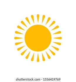 Sun icon - vector. Yellow vector sun. Flat sun icon isolated.