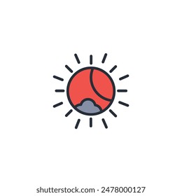 Sun icon. vector.Editable stroke.linear style sign for use web design,logo.Symbol illustration.
