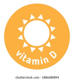 Sun icon. With vitamin D text
