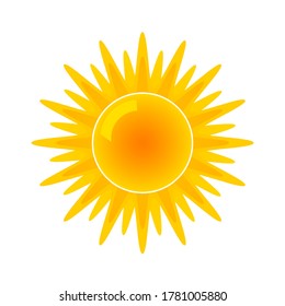 Sun icon for weather forecast. flat vector illustration isolated on white background