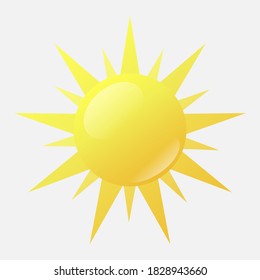 Sun icon, weather forecast icon, sun vector seasons sunny weather, sunny weather icon. Symbol for web design, web button, mobile app. Vector illustration isolated on the white background. 