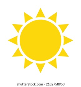 Sun icon. Weather icon for smartphone or can be used for other media. Yellow sun star icon  Summer, sunlight, nature, sky. Vector illustration isolated on white background.