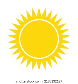 Sun icon. Weather icon for smartphone or can be used for other media. Yellow sun star icon  Summer, sunlight, nature, sky. Vector illustration isolated on white background.