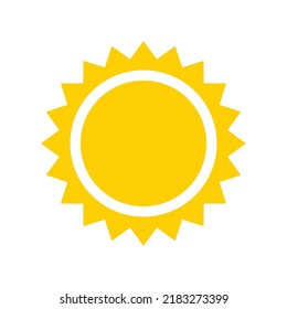 Sun icon. Weather icon for smartphone or can be used for other media. Yellow sun star icon  Summer, sunlight, nature, sky. Vector illustration isolated on white background.