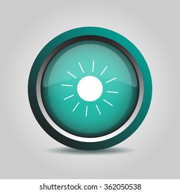Sun icon, weather vector button