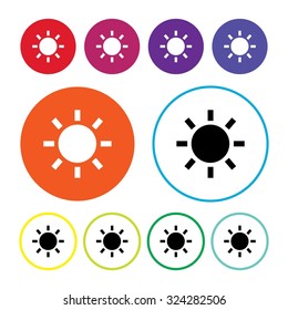 Sun icon. Weather icon. Vector Illustration. Buttons.