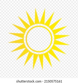 Sun icon. Weather sun icon. Yellow sun star. Summer elements for design. Vector illustration
