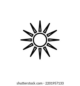 Sun icon for web and mobile app. Brightness sign and symbol.