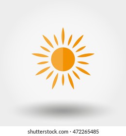 Sun. Icon for web and mobile application. Vector illustration on a white background. Flat design style.