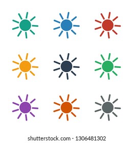 sun icon white background. Editable filled sun icon from beauty. Trendy sun icon for web and mobile.