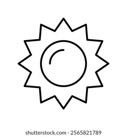 sun icon with white background vector stock illustration