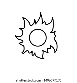 sun icon. white sun vector. weather icon