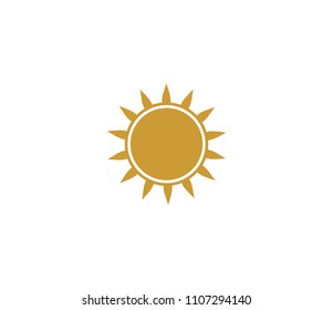 Sun icon. yellow sun design template