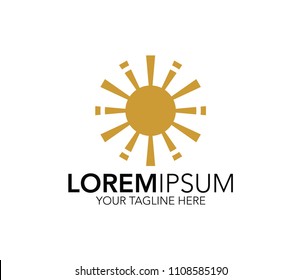 Sun icon . yellow sun design template