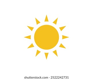 Sun icon. Yellow sun icons. Shine sun ray. sunset and sunrise icon. Sun icon in simple style on a white background
