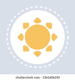 sun icon yellow silhouette sunlight concept flat isolated