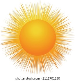 Sun icon. Yellow sun star icon. Summer, Sunlight, Nature, Sky. Vector illustration isolated design.