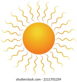 Sun icon. Yellow sun star icon. Summer, Sunlight, Nature, Sky. Vector illustration isolated design.