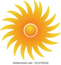 Sun icon. Yellow sun star icon. Summer, Sunlight, Nature, Sky. Vector illustration isolated design.