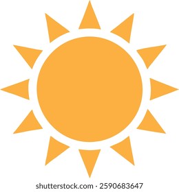 sun icon, yellow vector Illustration, sun icon in simple style on a white background