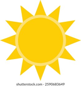 sun icon, yellow vector Illustration, sun icon in simple style on a white background