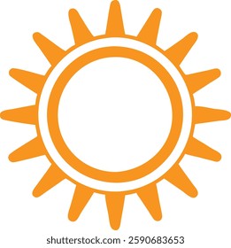 sun icon, yellow vector Illustration, sun icon in simple style on a white background