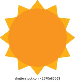 sun icon, yellow vector Illustration, sun icon in simple style on a white background