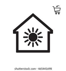   Sun  icon.Flat design.