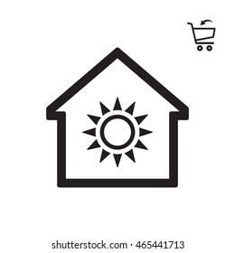   Sun  icon.Flat design.
