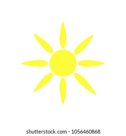 Sun icon,flat design illustration