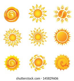  Sun icons.  Beautiful elements for design. 