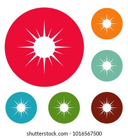 Sun icons circle set vector isolated on white background