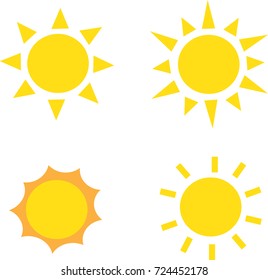 Sun icons collection isolated on background. Logo illustration 