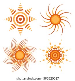 Sun icons collection isolated. Vector illustration